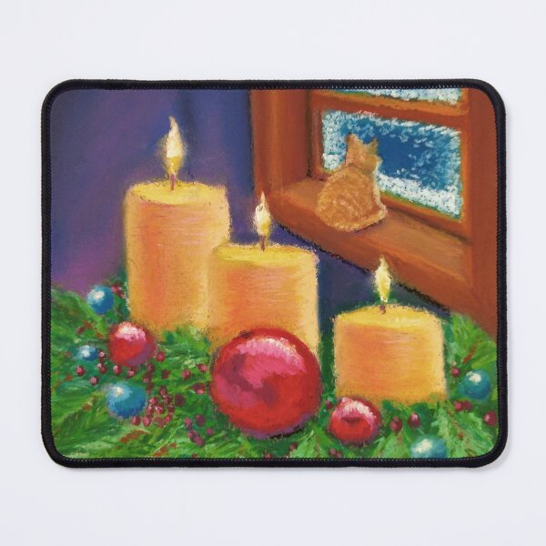 Item preview, Christmas Illustration - Painting - New Year & A Cat designed and sold by Sky-99.