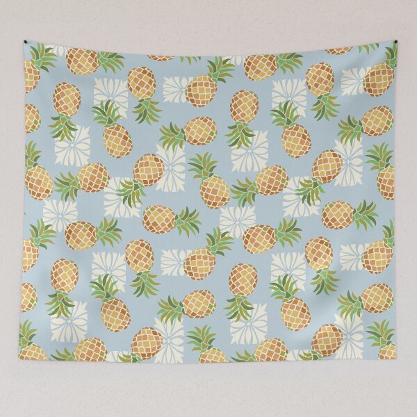 Item preview, Pineapple Toss Soft Blue designed and sold by Barbara Pixton.
