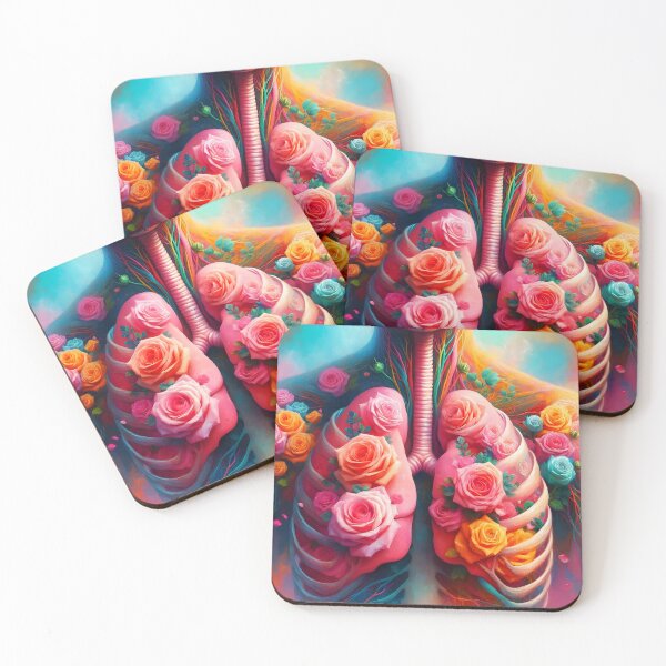 Item preview, Floral Rose Lungs human body anatomy medical art overgrowns with roses digitalart designed and sold by EmeraldeaArt.