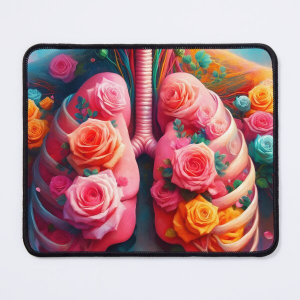 Item preview, Floral Rose Lungs human body anatomy medical art overgrowns with roses digitalart designed and sold by EmeraldeaArt.