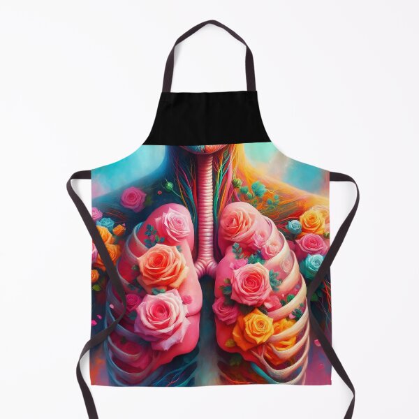 Item preview, Floral Rose Lungs human body anatomy medical art overgrowns with roses digitalart designed and sold by EmeraldeaArt.