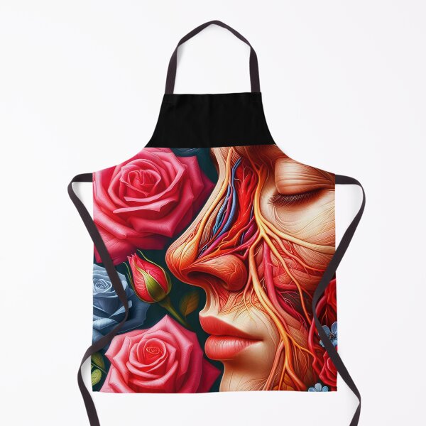 Item preview, Anatomy nose face veins muscles nerves botanical noce art with pink and blue roses digitalart - tags and marketing designed and sold by EmeraldeaArt.