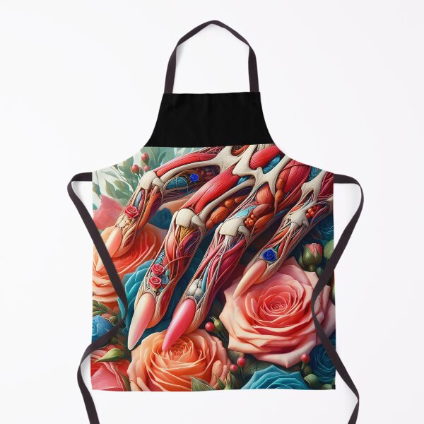 Item preview, Botanical floral anatomy fingers with visible muscels nerves and veins on blooming roses digitalart designed and sold by EmeraldeaArt.