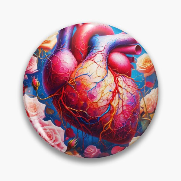 Item preview, Floral Rose anatomy heart with visible nerves and veins digitalart designed and sold by EmeraldeaArt.