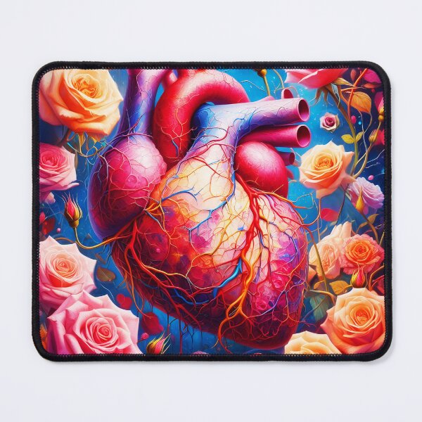 Item preview, Floral Rose anatomy heart with visible nerves and veins digitalart designed and sold by EmeraldeaArt.