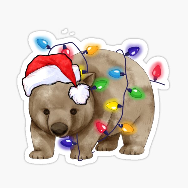 Vista previa del artículo con la obra «Wombat extra festivo - Wombat navideño australiano, regalo de Navidad para hombres, mujeres y niños.», diseñado y vendido por Taylor  ART.