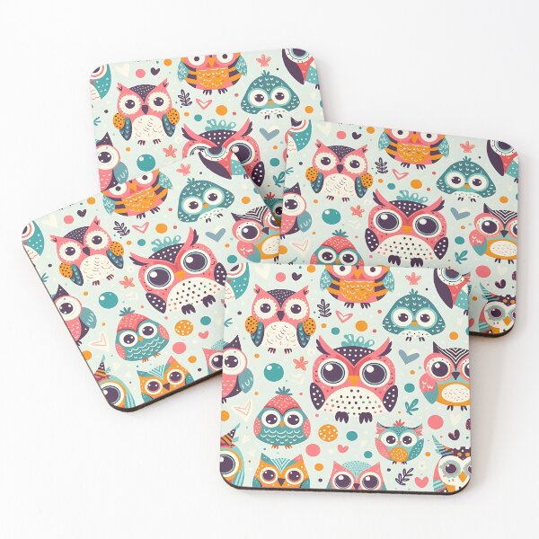 Item preview, Colorful charming owl pattern designed and sold by Haji  Kamora.