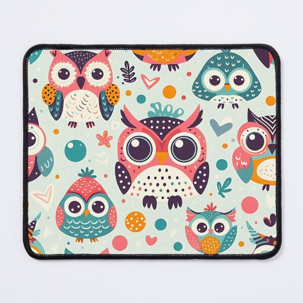 Item preview, Colorful charming owl pattern designed and sold by Haji  Kamora.
