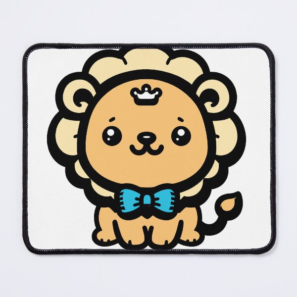Item preview, Adorable Kawaii Lion with Blue Bow Tie - Cute and Fun Design designed and sold by AstronautMerch.