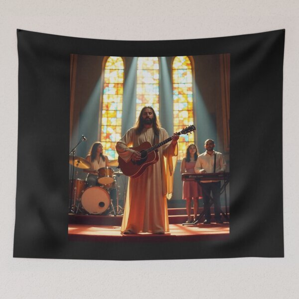 Item preview, Jesus leading a church worship team designed and sold by tshirtart2024.