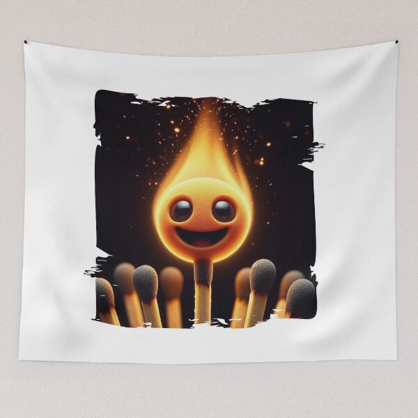 Item preview, Happy Matchstick on Fire - Fun Cartoon Illustration designed and sold by Hungry-Murphy.