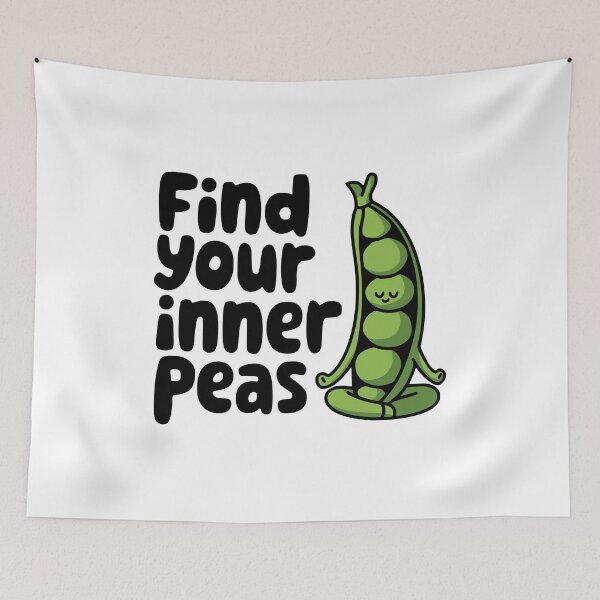 Item preview, Find Your Inner Peas! Cute Meditating Vegetable Pun designed and sold by PMCreative.