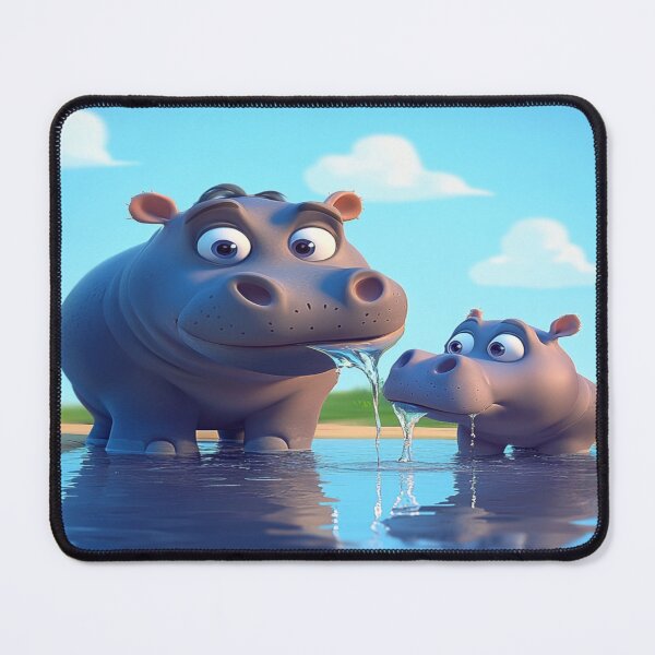 Item preview, Hippos drinking water designed and sold by Dadziosz.