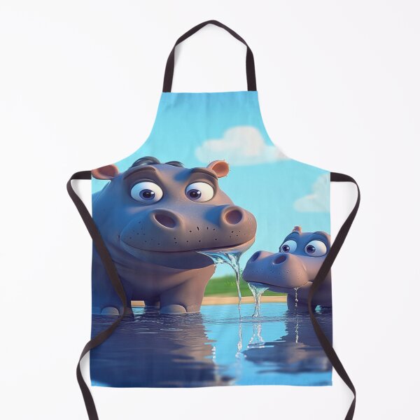 Item preview, Hippos drinking water designed and sold by Dadziosz.