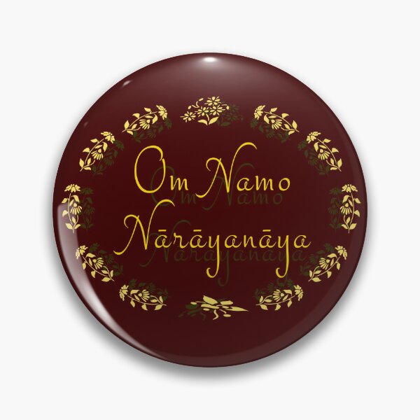 Item preview, Om Namo Narayanaya - Yellow (and Deep Olive) on Burgundy background :) designed and sold by Myriel-Myriel.