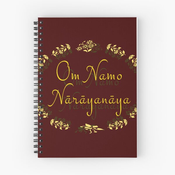 Item preview, Om Namo Narayanaya - Yellow (and Deep Olive) on Burgundy background :) designed and sold by Myriel-Myriel.