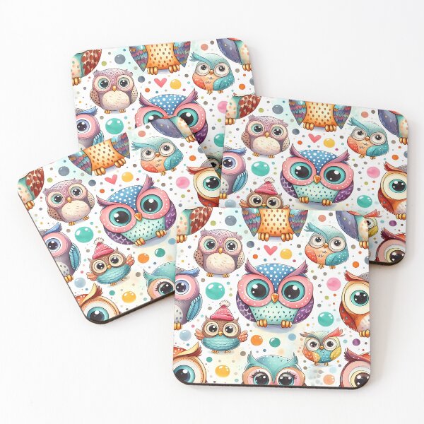 Item preview, Colorful charming owl pattern designed and sold by Haji  Kamora.