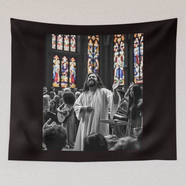 Item preview, Jesus, leading, church, worship team, worship, praise, Jesus guitar, Jesus playing music,  designed and sold by tshirtart2024.