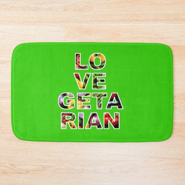 Item preview, Love Vegetarian white text outline (black also available) designed and sold by DJVYEATES.
