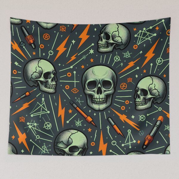 Item preview, Skulls and symbols pattern designed and sold by Haji  Kamora.