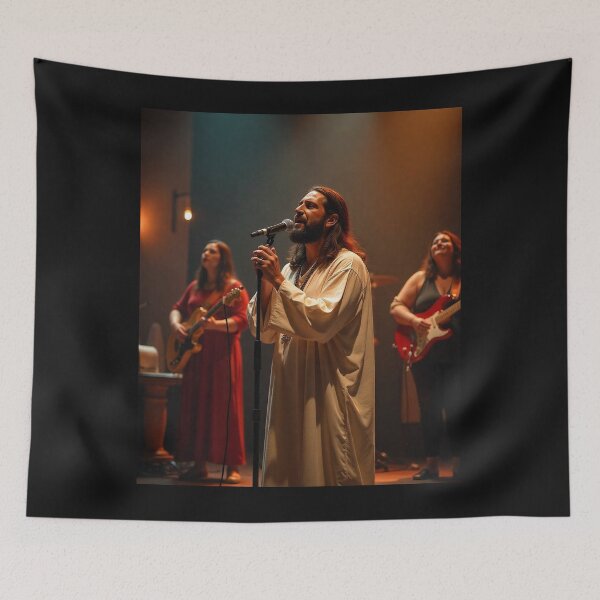 Item preview, Jesus, leading, church, worship team, worship, praise, Jesus guitar, Jesus playing music,  designed and sold by tshirtart2024.