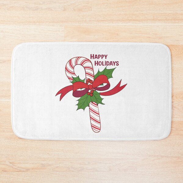 Item preview, Happy Holidays Candy Cane With Holly And Ribbon designed and sold by Skull Fern.