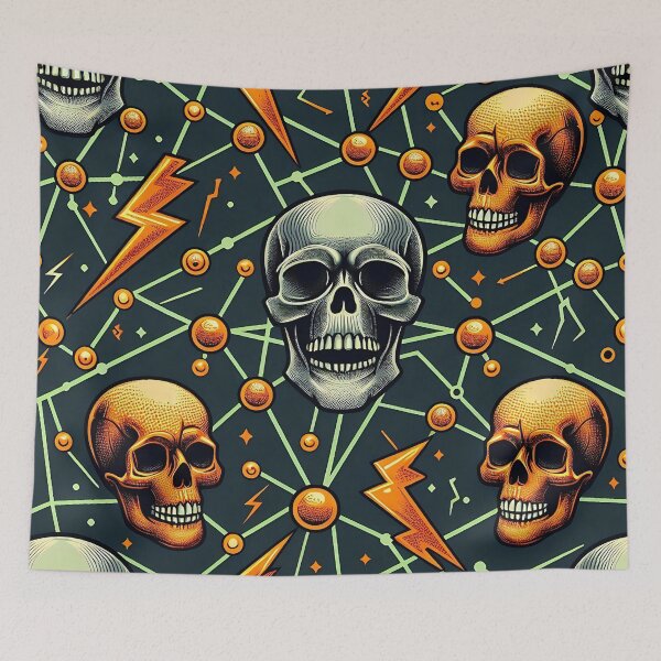 Item preview, Skulls and symbols pattern designed and sold by Haji  Kamora.