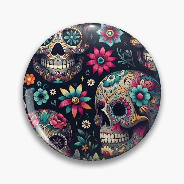 Item preview, Colorful sugar skulls and floral pattern designed and sold by Haji  Kamora.