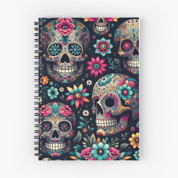 Item preview, Colorful sugar skulls and floral pattern designed and sold by Haji  Kamora.