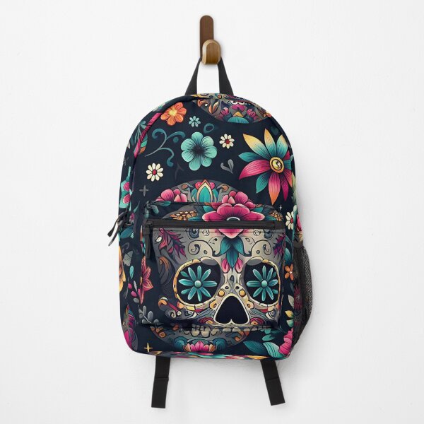 Item preview, Colorful sugar skulls and floral pattern designed and sold by Haji  Kamora.