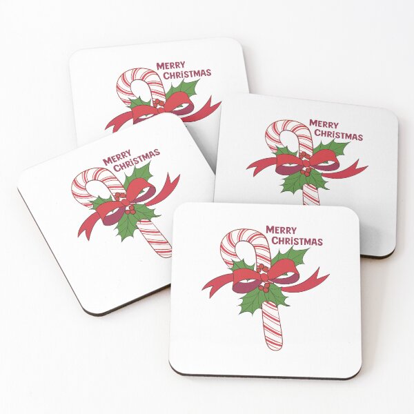 Item preview, Merry Christmas Candy Cane With Holly And Ribbon designed and sold by Skull Fern.