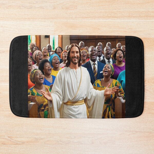 Item preview, Black church, African Church, Jesus, leading, church, worship team, worship, praise, Jesus guitar, Jesus playing music, designed and sold by tshirtart2024.