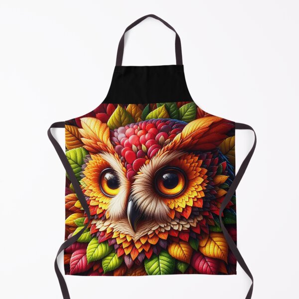 Item preview, owl made of auutmn leaves - bird art designed and sold by EmeraldeaArt.