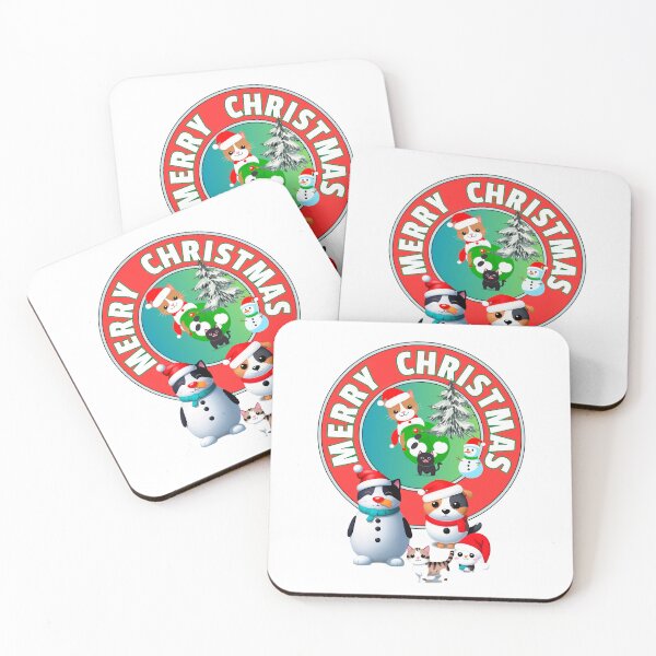 Item preview, Merry Christmas cats and dogs designed and sold by RoseAIArtRhythm.