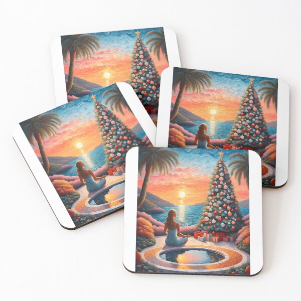 Item preview, Beautiful meditation at Christmas fantasy scene abstract  in sunrise  designed and sold by Coolparrotgirl.