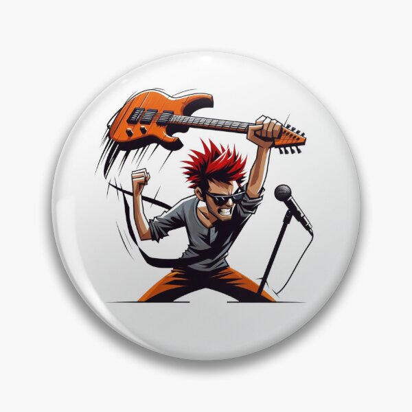 Item preview, Angry Rocker with Guitar and Microphone - Intense Music Illustration designed and sold by Hungry-Murphy.