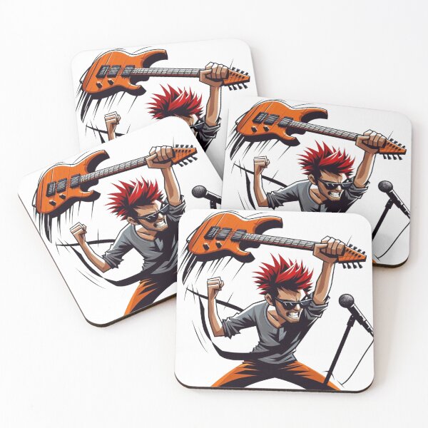 Item preview, Angry Rocker with Guitar and Microphone - Intense Music Illustration designed and sold by Hungry-Murphy.