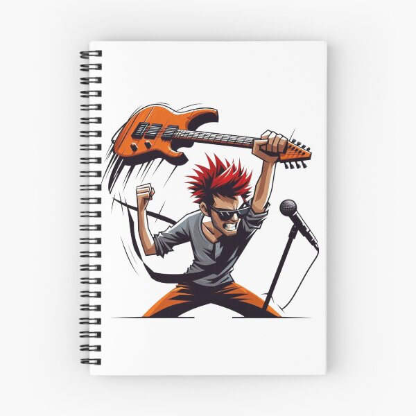 Item preview, Angry Rocker with Guitar and Microphone - Intense Music Illustration designed and sold by Hungry-Murphy.