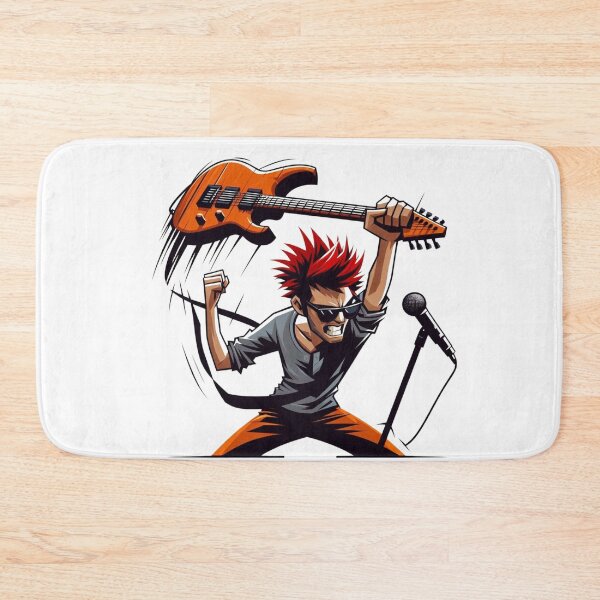 Item preview, Angry Rocker with Guitar and Microphone - Intense Music Illustration designed and sold by Hungry-Murphy.