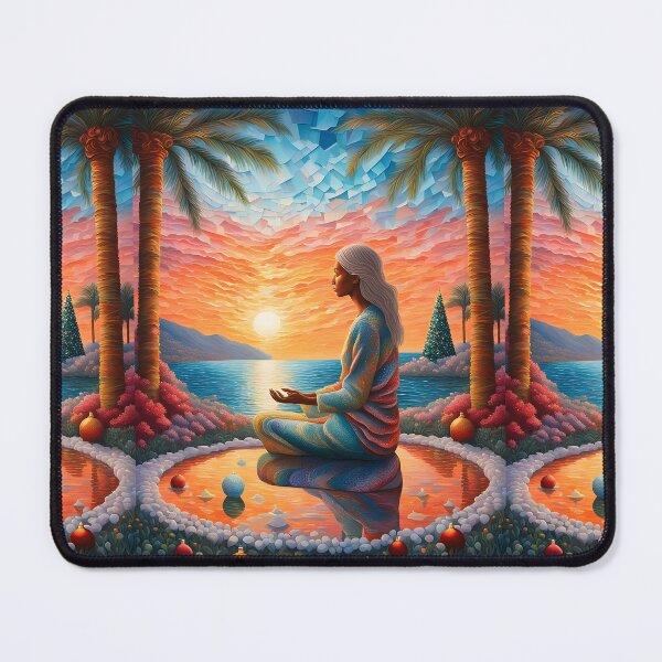 Item preview, Beautiful meditation at Christmas fantasy scene abstract  in sunrise  designed and sold by Coolparrotgirl.