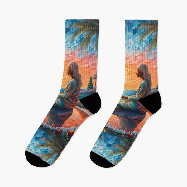 Item preview, Beautiful meditation at Christmas fantasy scene abstract  in sunrise  designed and sold by Coolparrotgirl.
