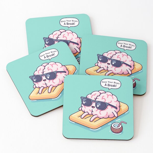 Item preview, Cute Brain with Sunglasses Relaxing on Pool Float - "Give Your Brain a Break!" designed and sold by StylishDesigns_ByJohn.