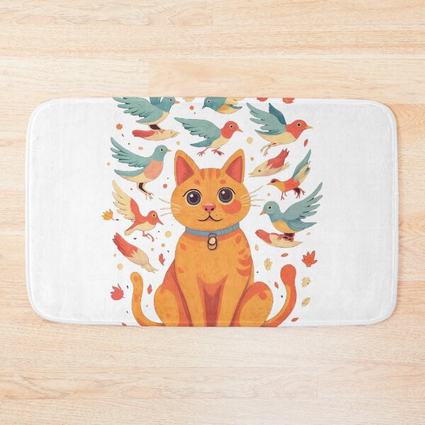 Item preview, T-Shirt Design Trending: CAT AND BIRDS designed and sold by ForeverPrintsOK.