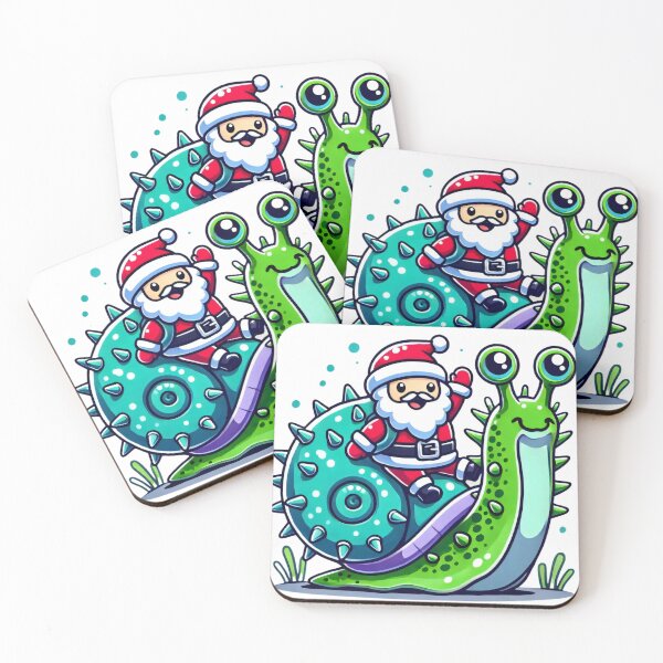 Item preview, Santa Riding a Giant Smiling Snail Cartoon designed and sold by AIARTIST1.