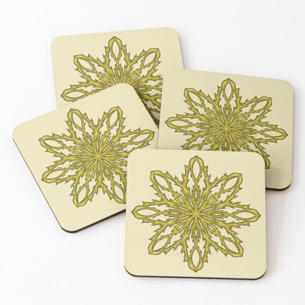 Item preview, Yellow snowflake "Inspiration" on a light yellow background designed and sold by Cherevan.