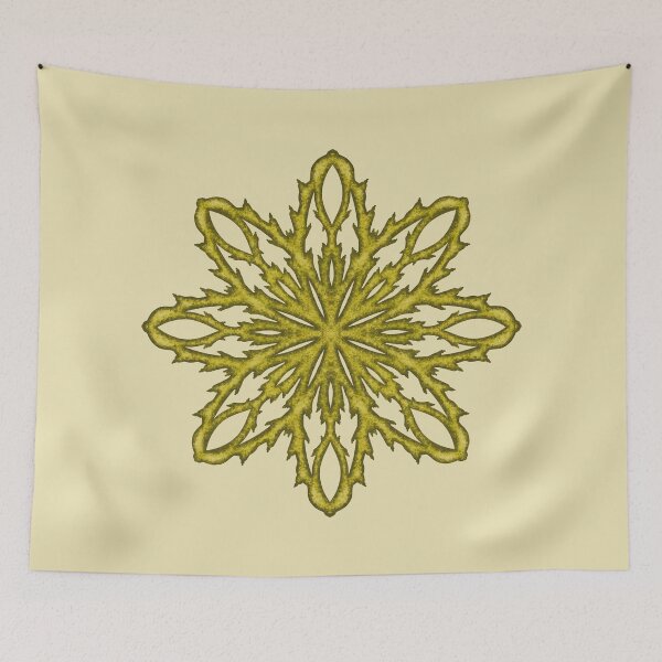 Item preview, Yellow snowflake "Inspiration" on a light yellow background designed and sold by Cherevan.