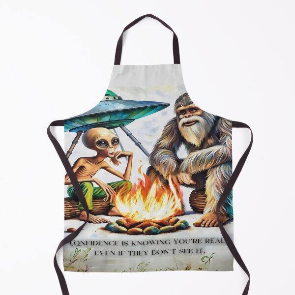 Item preview, Cozy Campfire Encounter: Alien & Bigfoot Friendship designed and sold by gleefulme.