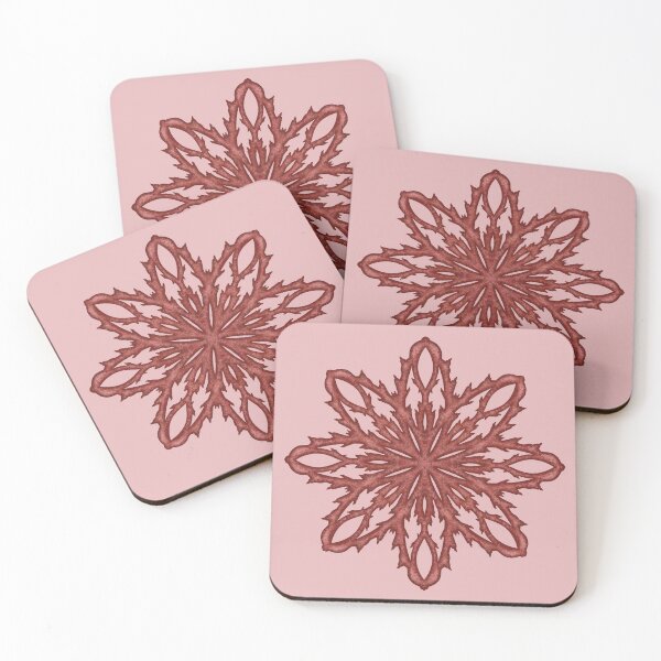 Item preview, Red snowflake "Inspiration" on a pink background designed and sold by Cherevan.