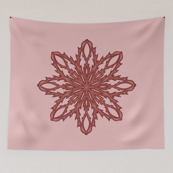 Item preview, Red snowflake "Inspiration" on a pink background designed and sold by Cherevan.
