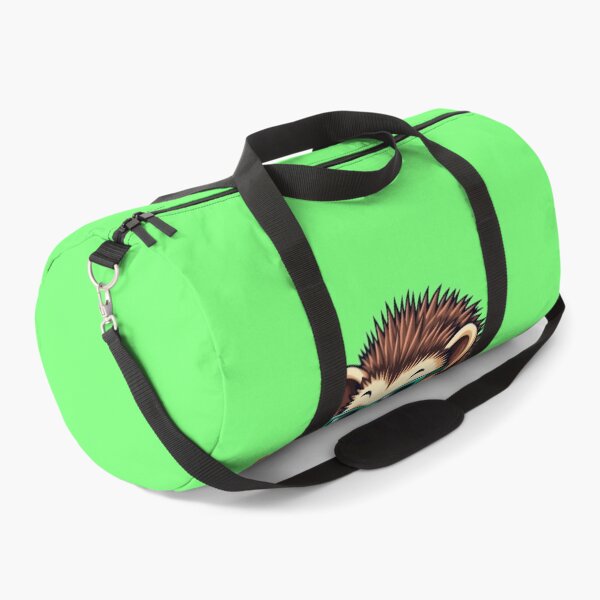 Item preview, Hedgehog Playing Red Guitar – Hawaiian Style with Green Sunglasses, Denim Jacket, and Light Green Background designed and sold by maritas22.